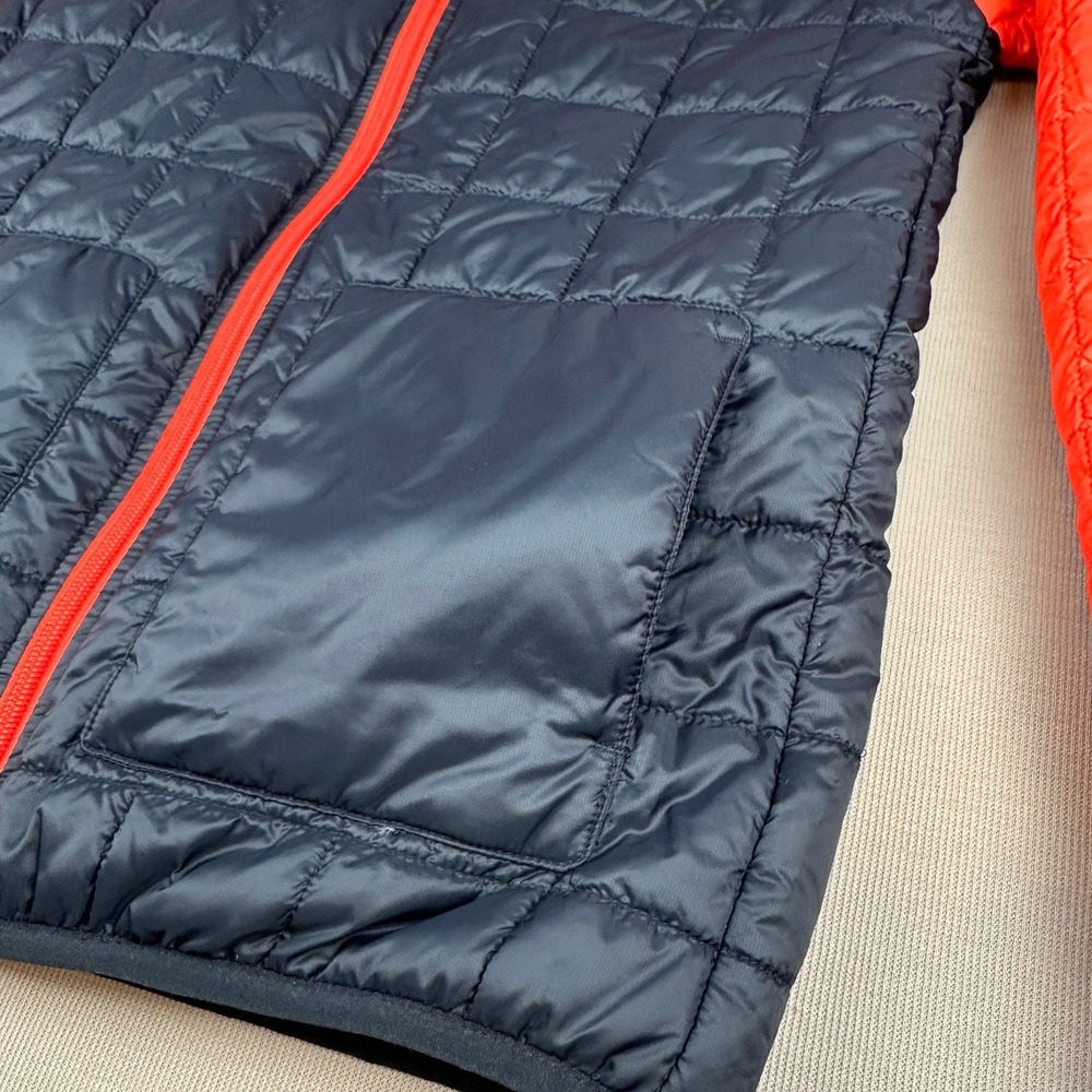 Databricks Reversible Puffer Jacket Mens Navy Blue Orange Insulated Full Zip L - Picture 9 of 12